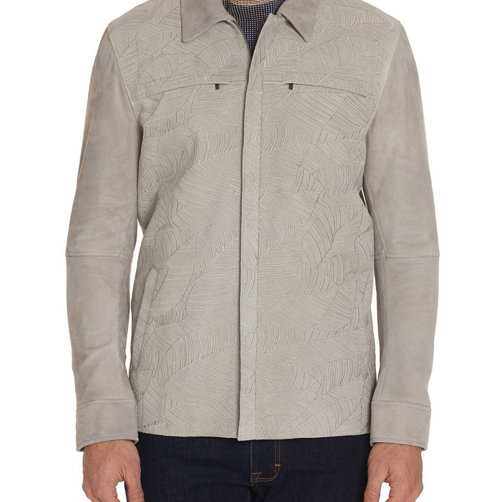 Robert Graham-Men’s gray suede jacket